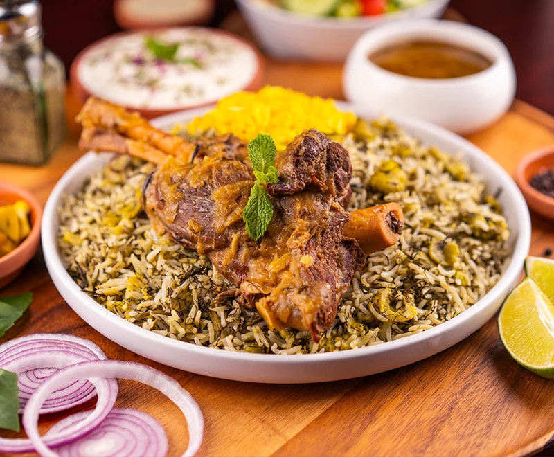Fava Bean Rice with Lamb Shank